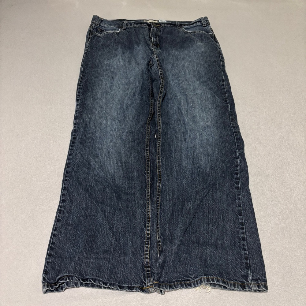 Warehouse One Mens Dark Wash Wide Leg Baggy Denim Jeans 38x32 Grunge Streetwear